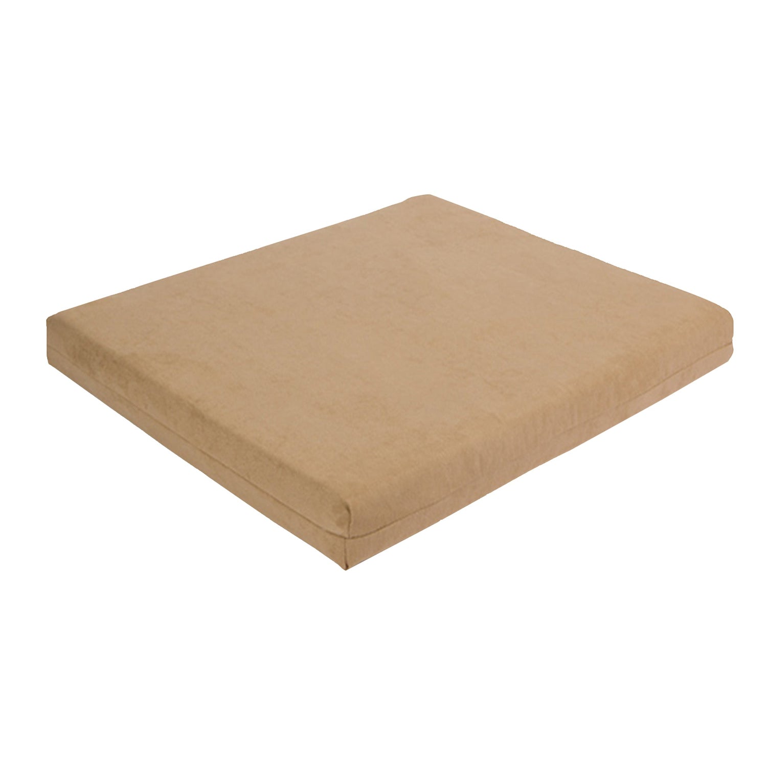 The Temperature Regulated Orthopedic Dog Bed is a rectangular, tan pet bed with smooth edges and a soft fabric cover, shown against a white background.